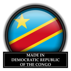 Fototapeta premium Made in button - Democratic Republic of the Congo