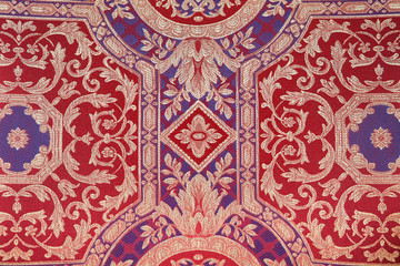 vintage multicolor fabric pattern close-up