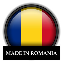 Fototapeta premium Made in button - Romania