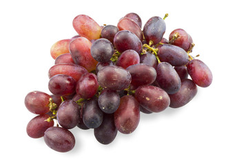 Bunch of Red Grapes isolated on white