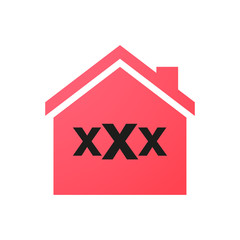 house with a triple x sign