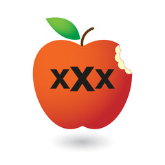 apple with a triple x sign
