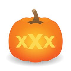 Naklejka premium pumpkin with a triple x sign