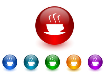 espresso internet icons colorful set