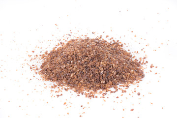 Tasty brown sugar. Close up.