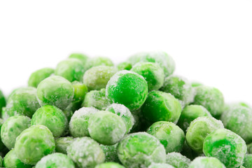 Frozen green peas. Close up.