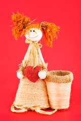 Soft toy. Doll made of straw.
