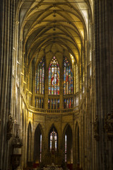 golden interior in cathedral in Prague