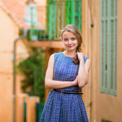 Young girl in Cannes on Le Suquet hill