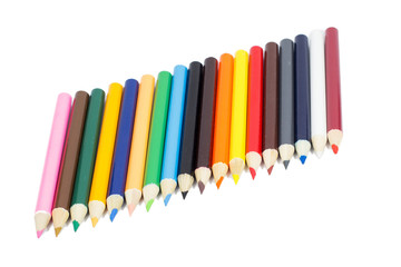 Color pencil laying on white background
