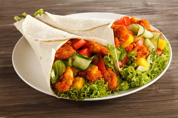 Kebab - grilled meat and vegetables