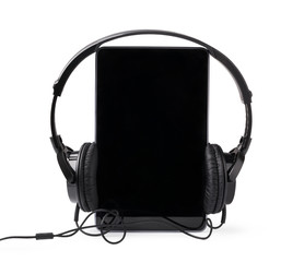 tablet with headphones