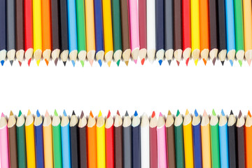 Color pencil frame with white blank area