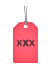 label with a triple x sign