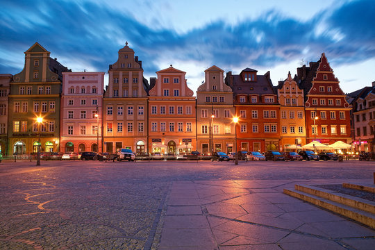 Wrocław stare miasto wieczorem