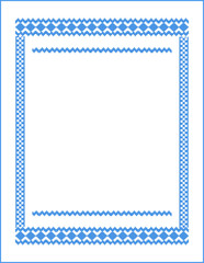 frame for cross-stitch embroidery Blue colors