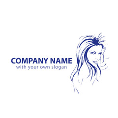 Friseur Kopf Gesicht Logo Silhouette Vektor