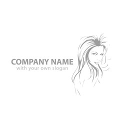 Friseur Kopf Gesicht Logo Silhouette Vektor