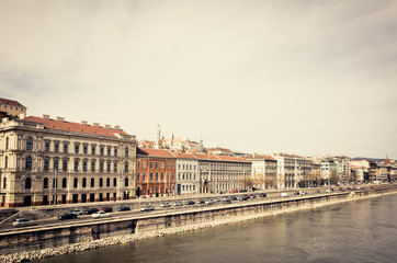 Naklejka premium historic architectural in Budapest from Danube