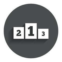 Winners podium sign icon. Awarding of winners.