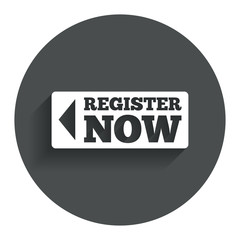 Register now sign icon. Join button symbol.