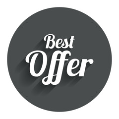 Best offer sign icon. Sale symbol.