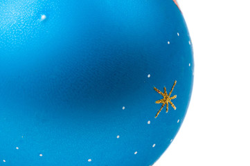 Blue christmas ball isolated on white