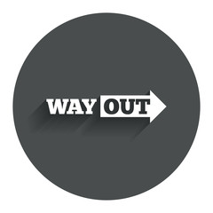 Way out right sign icon. Arrow symbol.