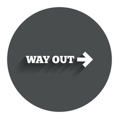 Way out right sign icon. Arrow symbol.