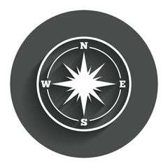 Compass sign icon. Windrose navigation symbol.