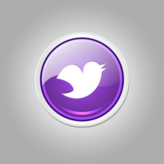 Bird 3d Rounded Corner Purple Vector Icon Button