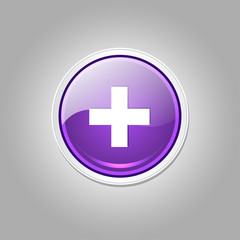 Plus Circular Vector Purple Web Icon Button