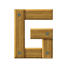 Letter G in created in wood