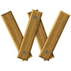 Letter W in created in wood