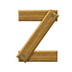 Letter Z in created in wood