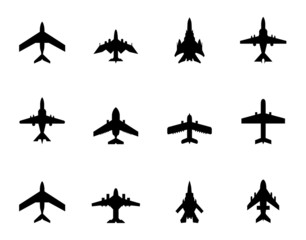 Fototapeta na wymiar vector icons of airplanes