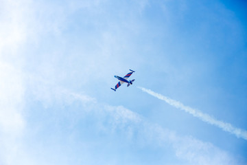 airplane on air show