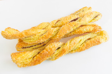 Close up  Twist  Pie on white