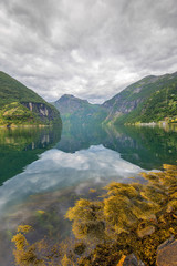 Norwegia ,Geiranger fiord,  krajobraz wiejski
