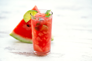 Fresh watermelon and juice