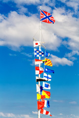 Flags on flagpole