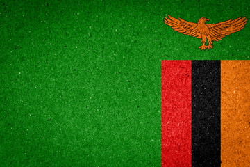 Zambia flag on paper background