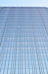 Glass facade of modern office building