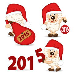 sheep symbol of 2015 year - vector illustration, eps