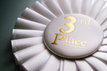 3rd place white winners rosette