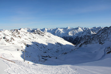 Fototapeta na wymiar Ski lift in mountains