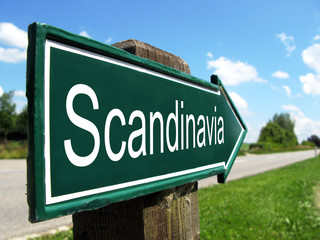 Scandinavia  signpost along a rural road