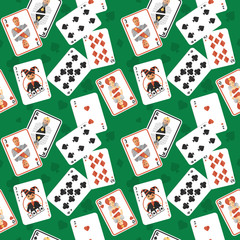 Playing cards seamless pattern