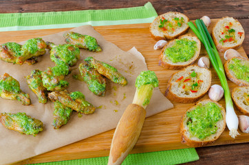 Roasted chicken wings with Chimichurri