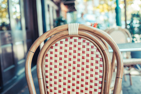 Empty Chair Outside A Cafe